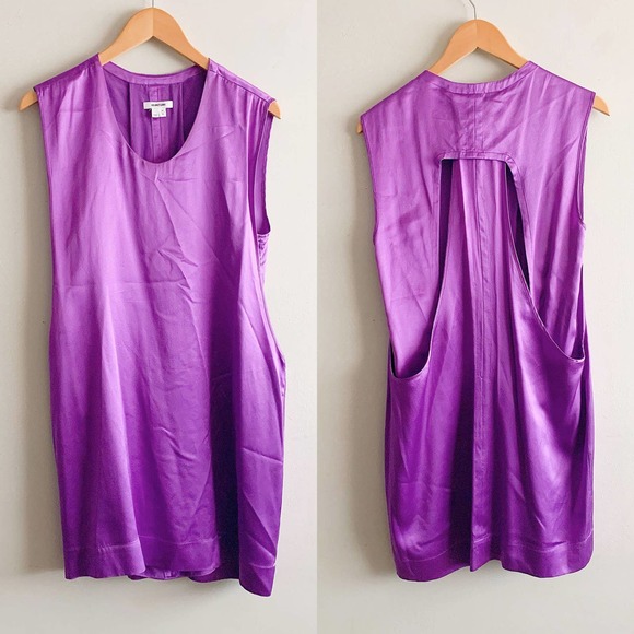 Helmut Lang Mere Silk Layered Back Shift Dress - Picture 3 of 5